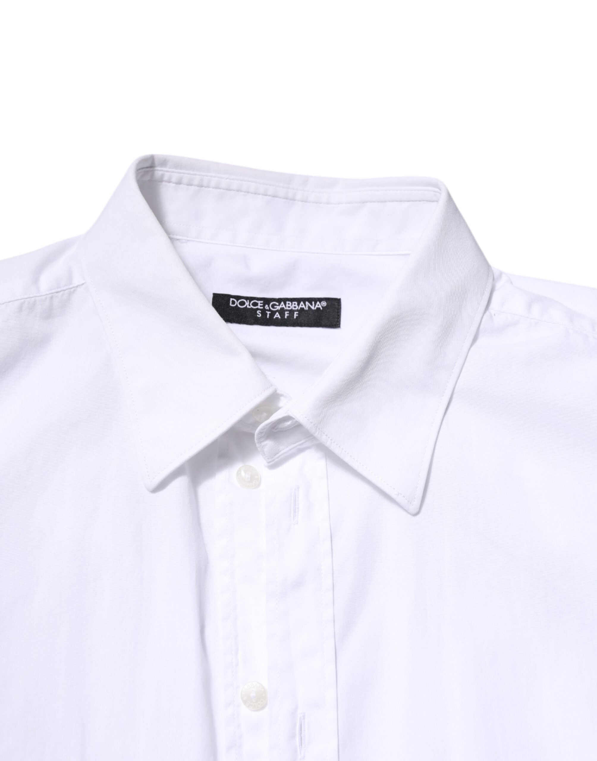 White Cotton STAFF Long Sleeves Forma Shirt - ventzia