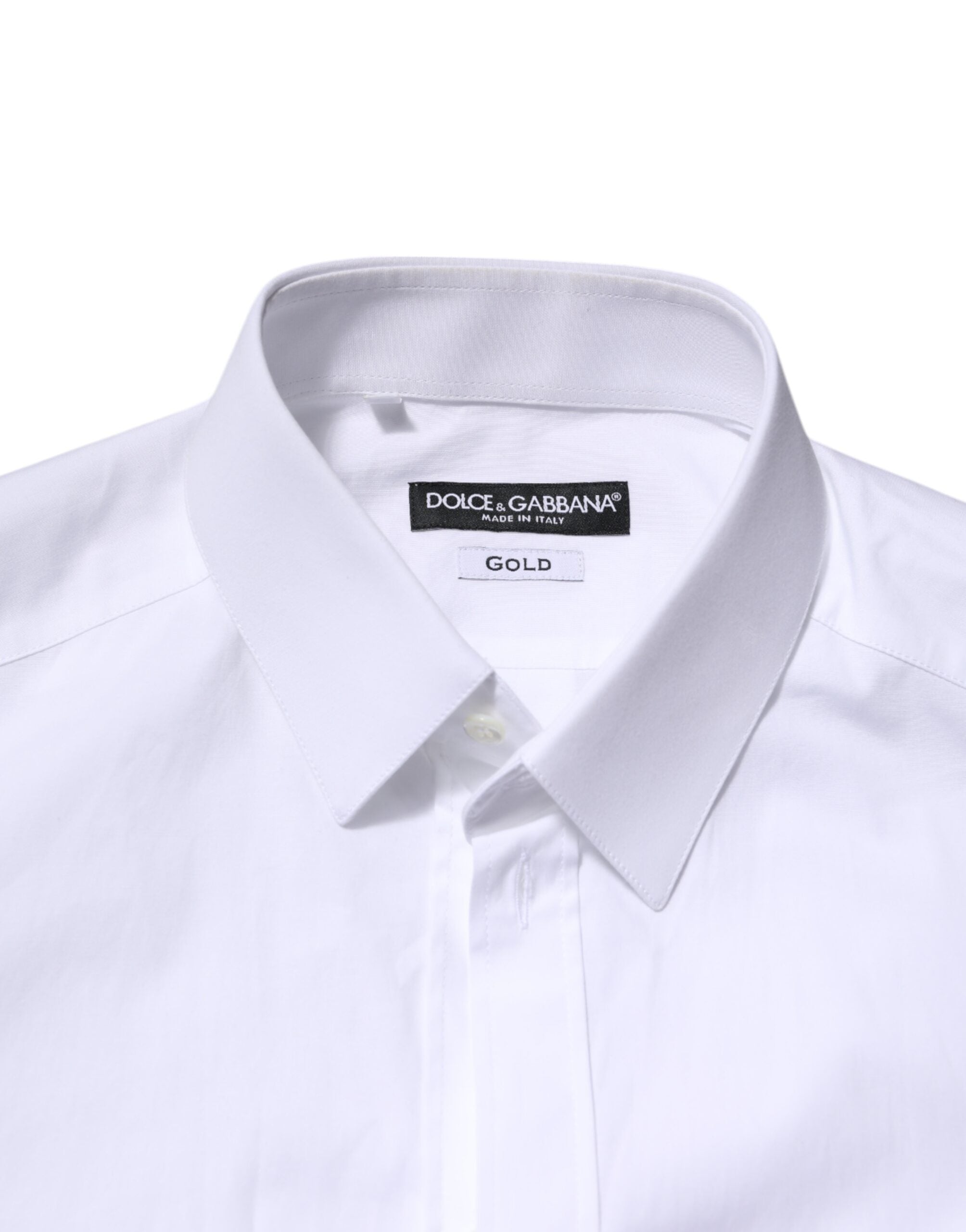 White Cotton GOLD Long Sleeves Formal Shirt - ventzia