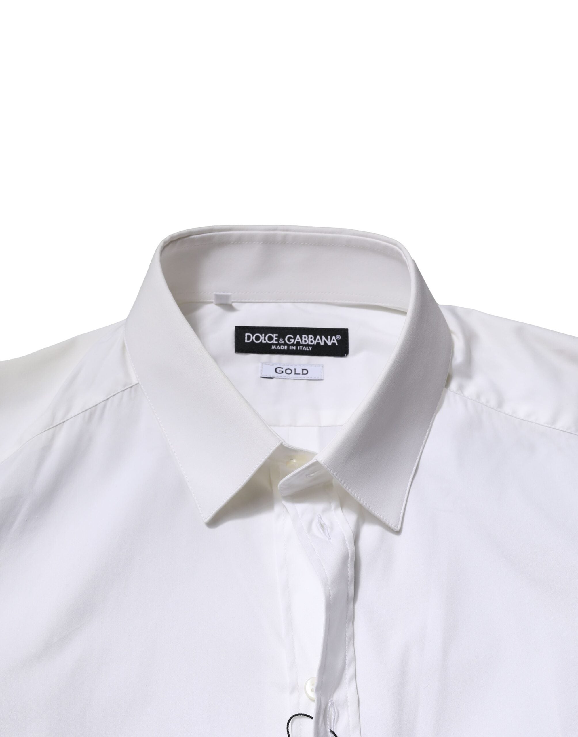 White Cotton GOLD Long Sleeves Formal Shirt - ventzia
