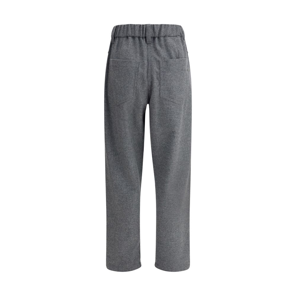 Gray Fleece Wool Casual Pants - ventzia