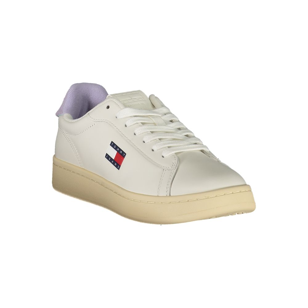 White Polyurethane Women Sneaker - ventzia