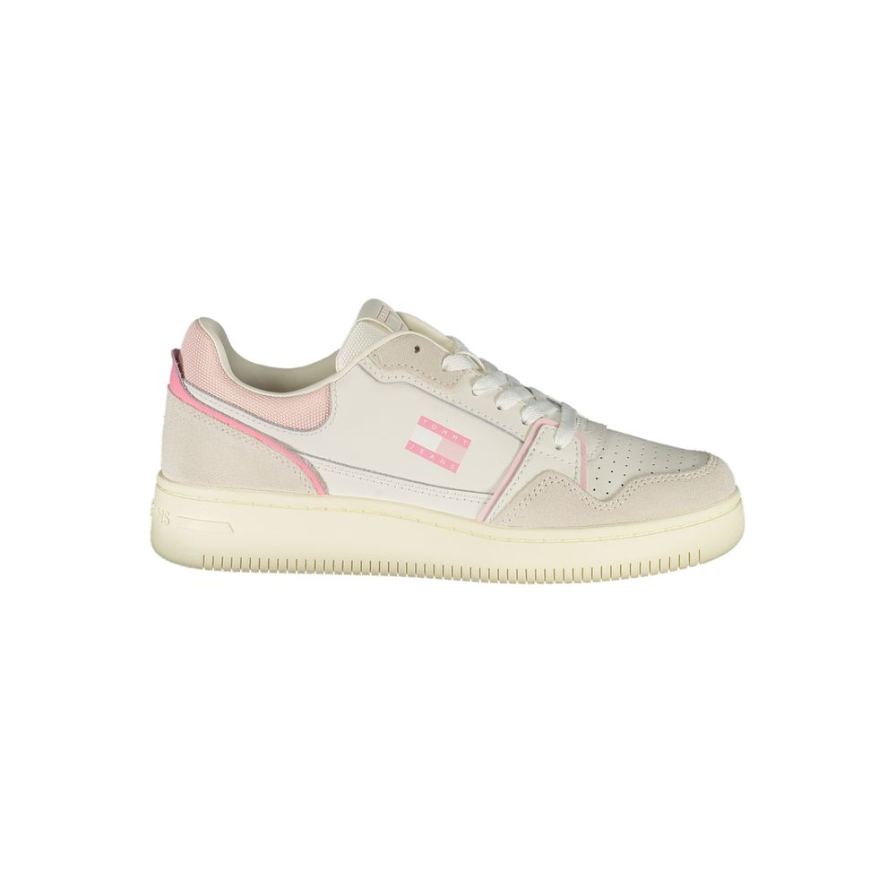 White Polyurethane Women Sneaker - ventzia