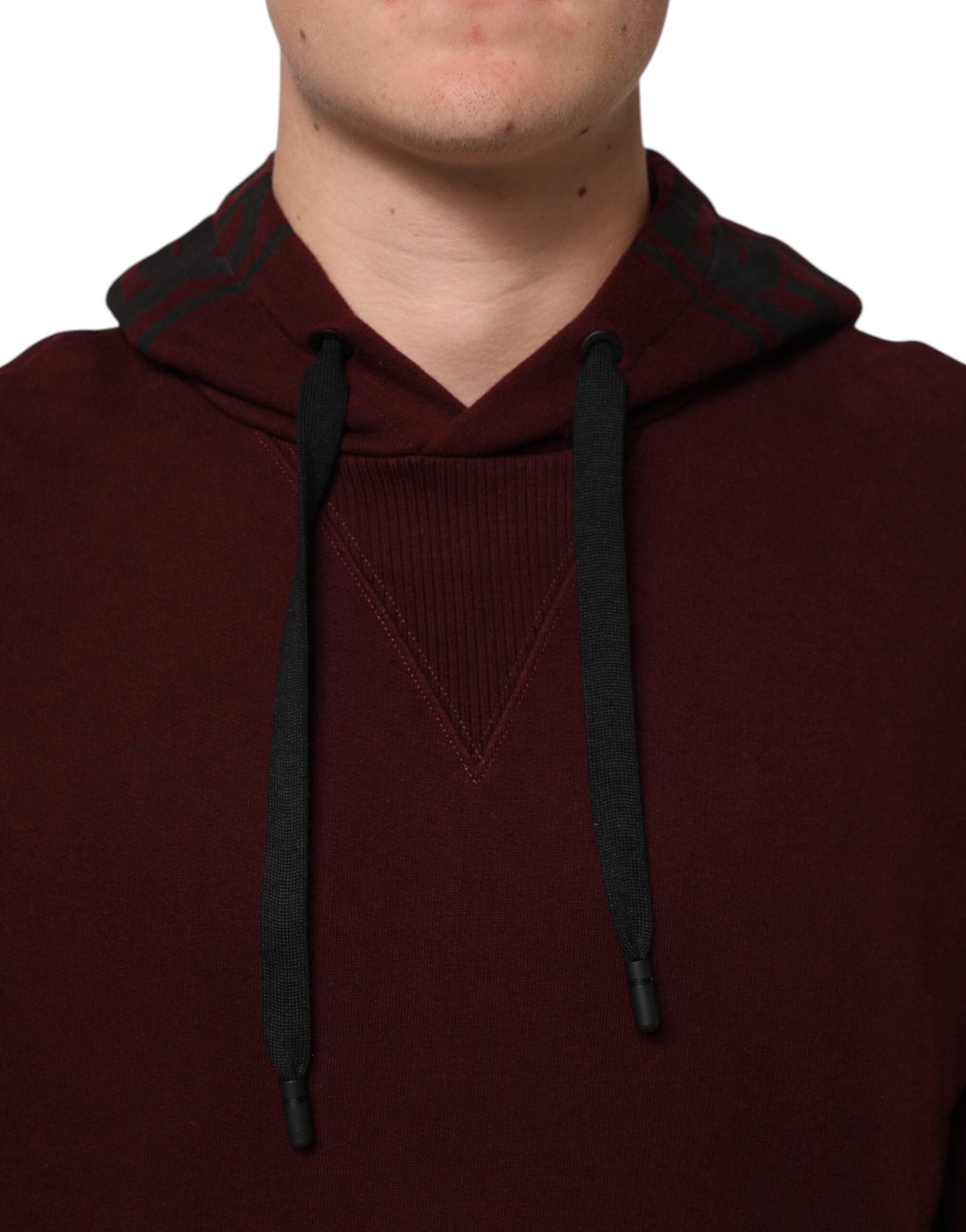 Burgundy Cotton Plaid Lined Men Hoodie Sweater - ventzia