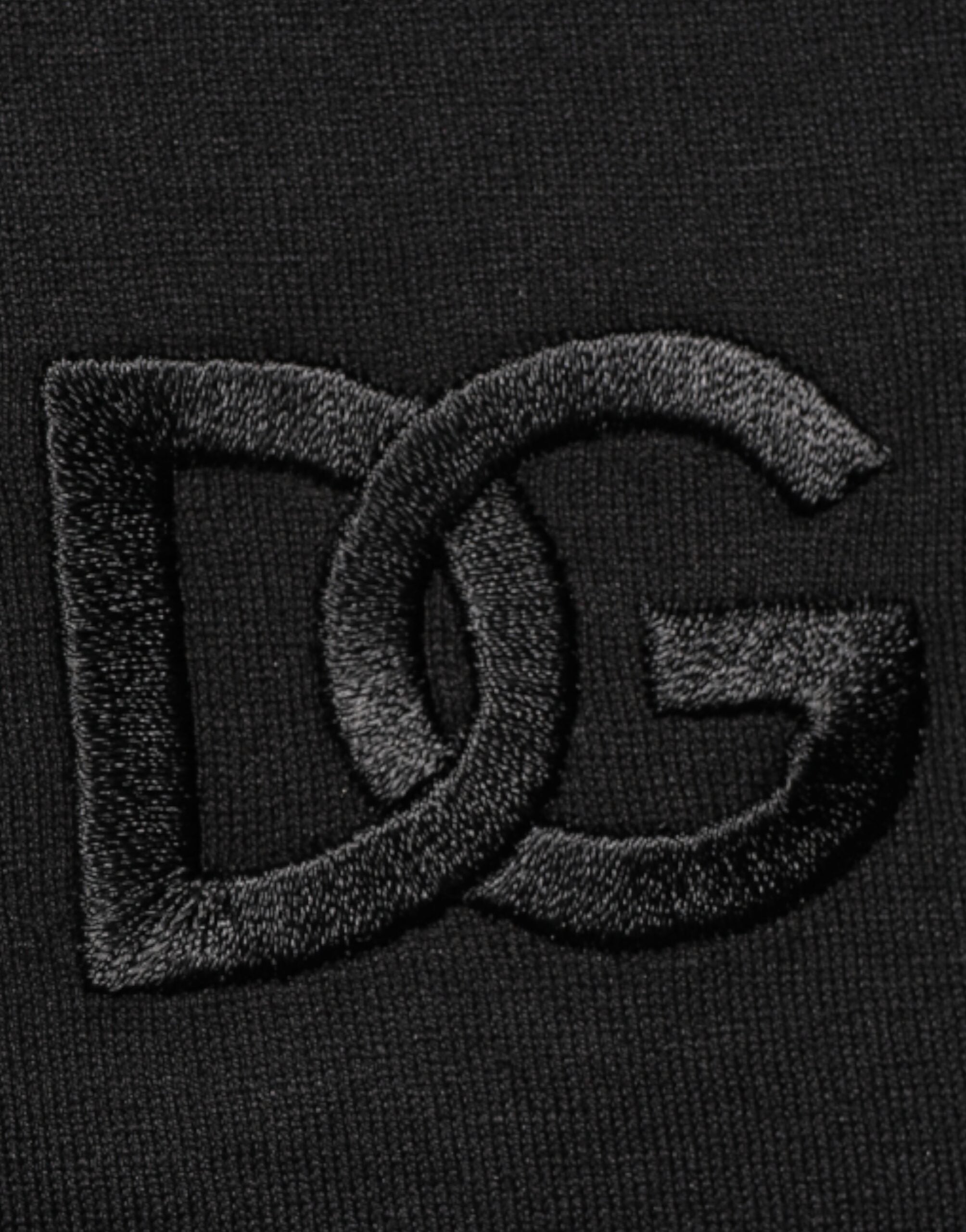 Black Cotton Embroidered DG Logo Pocket T-shirt - ventzia