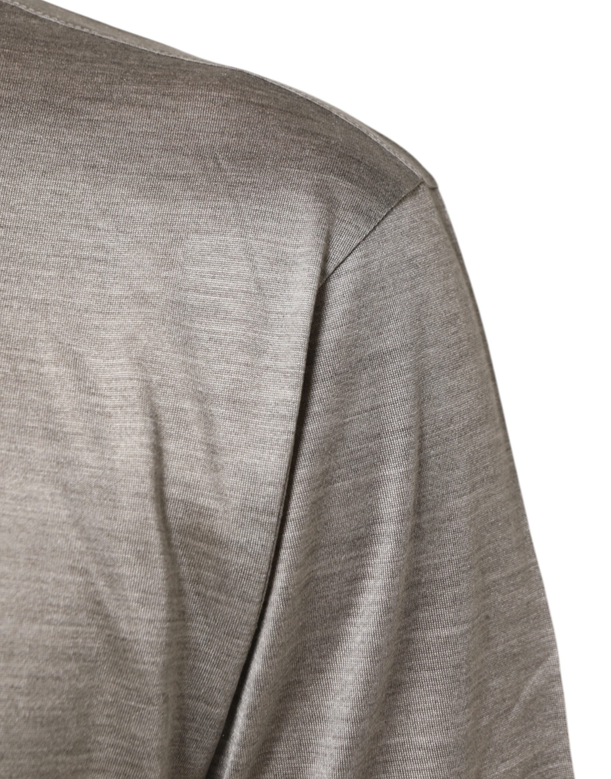 Beige Hazelnut Cotton Shortsleeve Shirt T-shirt - ventzia