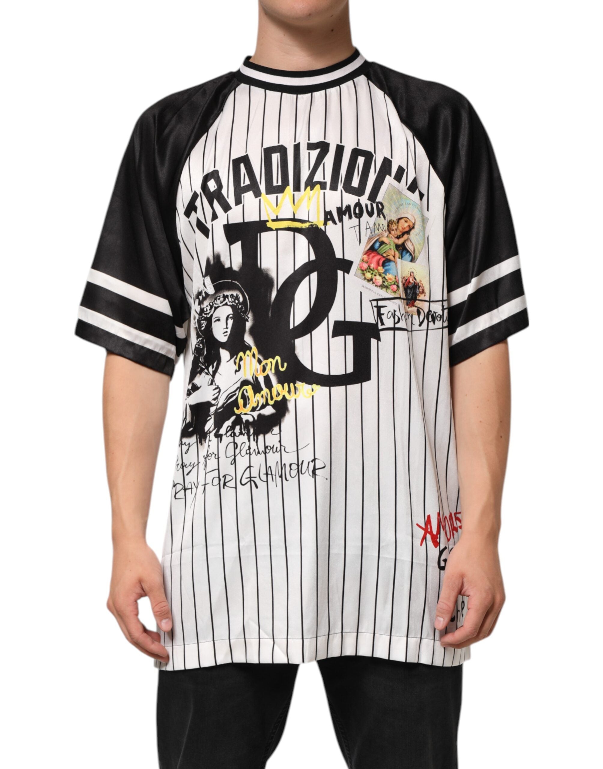 Tradizione Graffiti Print Oversized Men T-shirt - ventzia