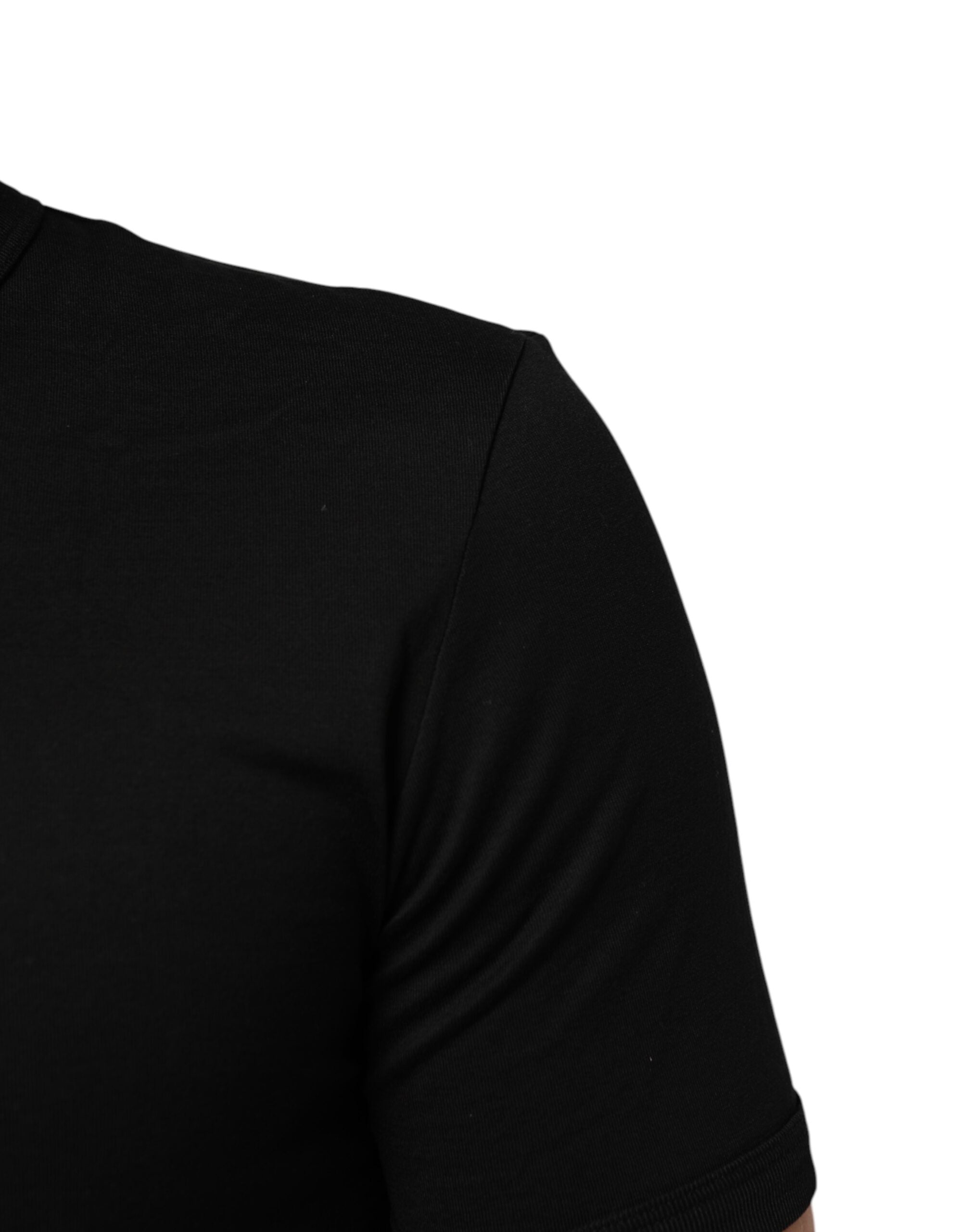 Black Cotton Plain V-Neck Men Shirt T-shirt - ventzia