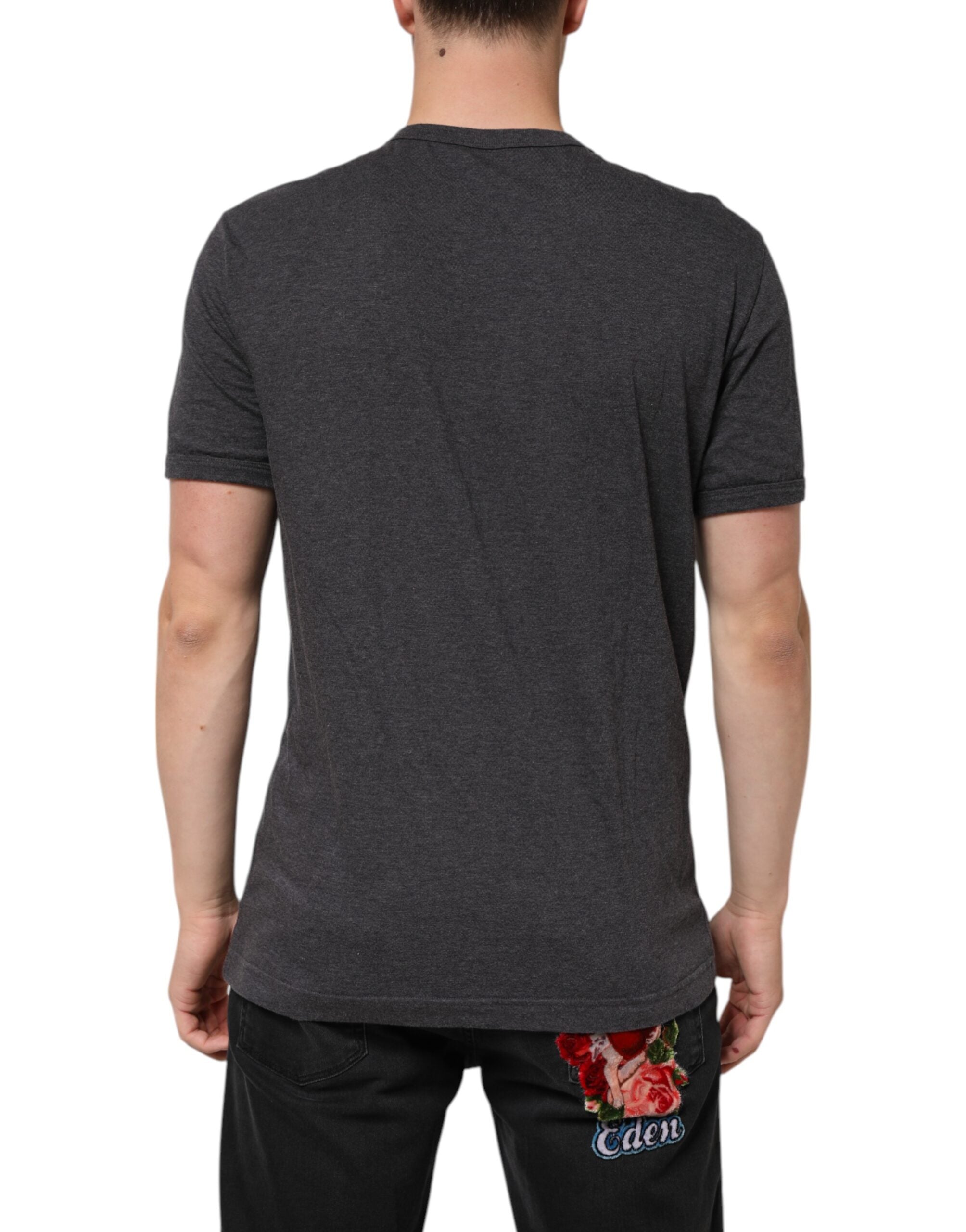 Black Charcoal DG Logo V-Neck Men T-shirt - ventzia