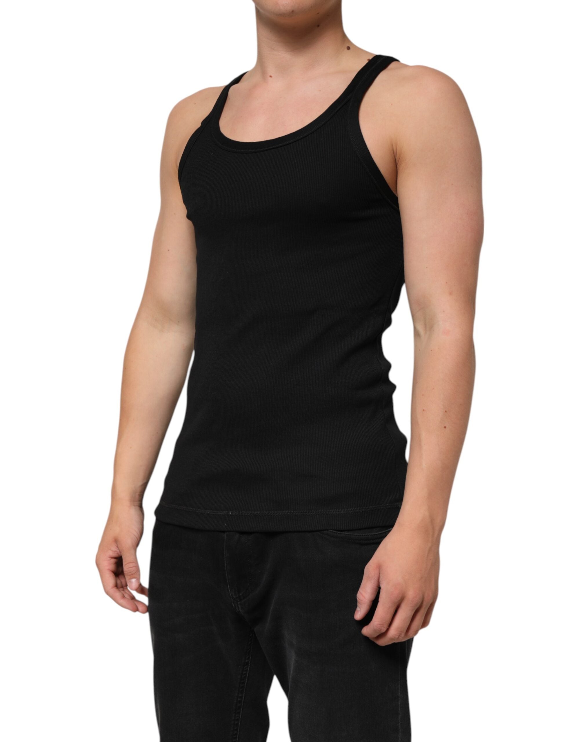 Black Tank Sleeveless Underwear Men T-shirt - ventzia