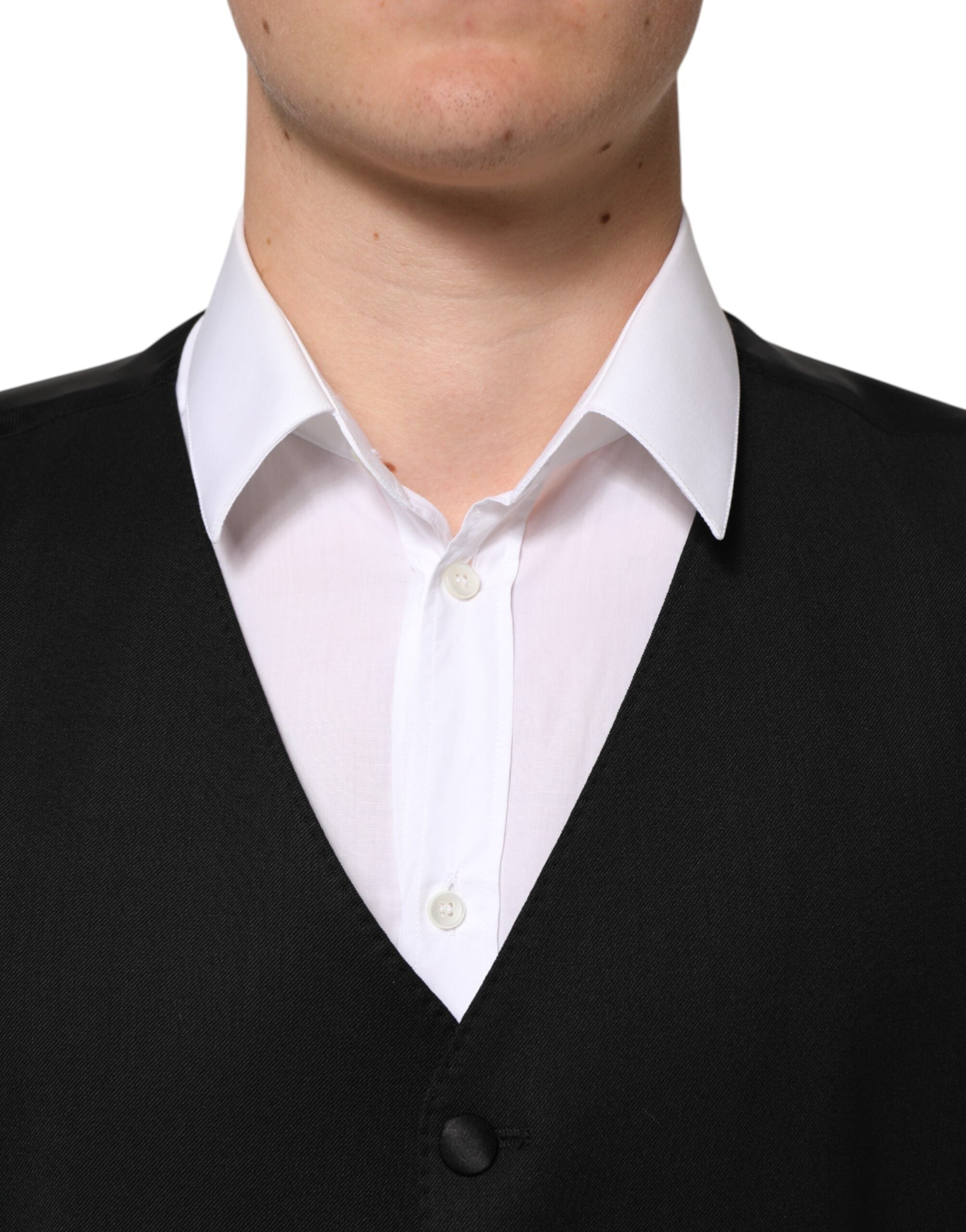 Black Wool Dress Formal Men Waistcoat Vest - ventzia