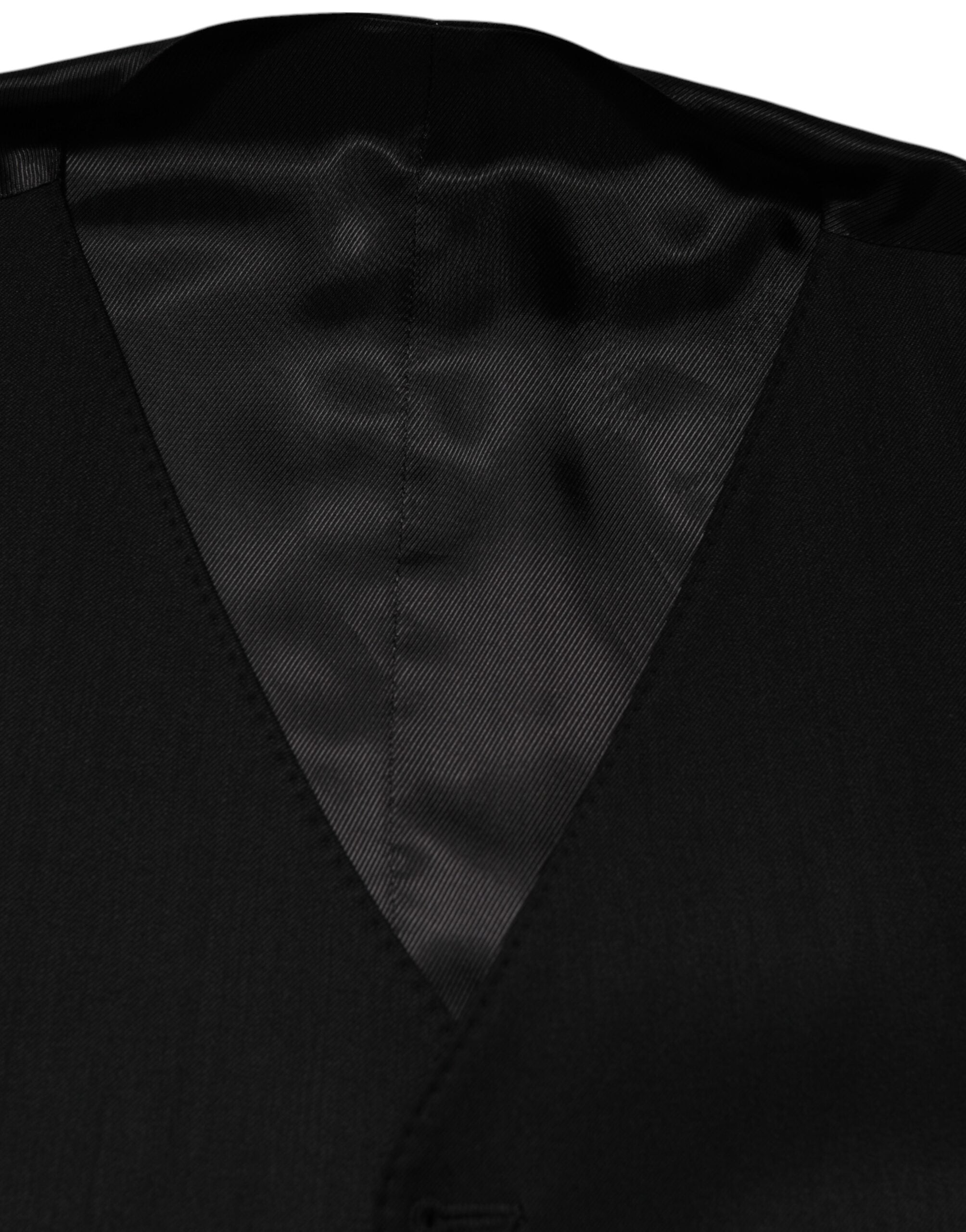 Black Wool Dress Formal Men Waistcoat Vest - ventzia