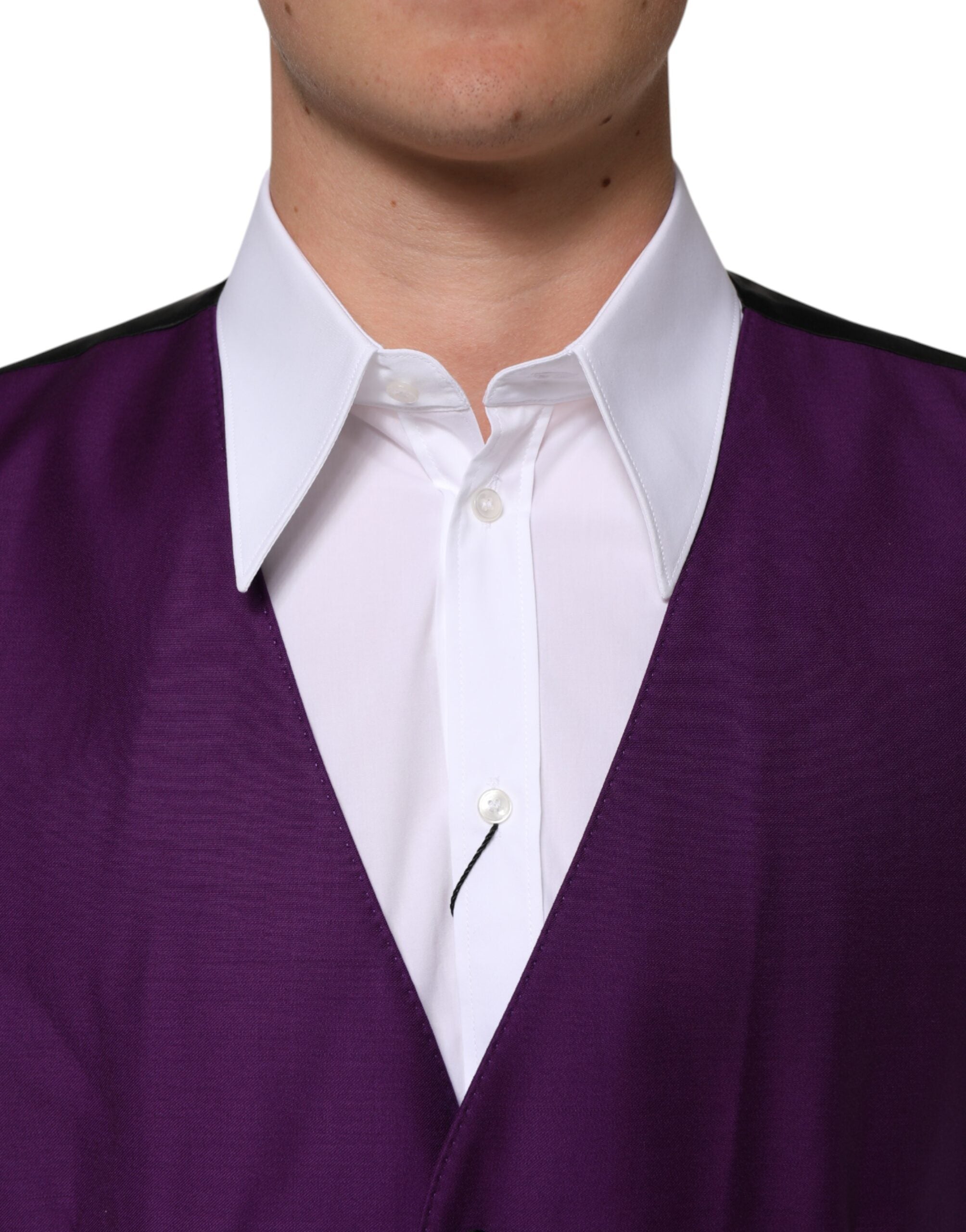 Purple Wool Dress Formal Waistcoat Vest - ventzia