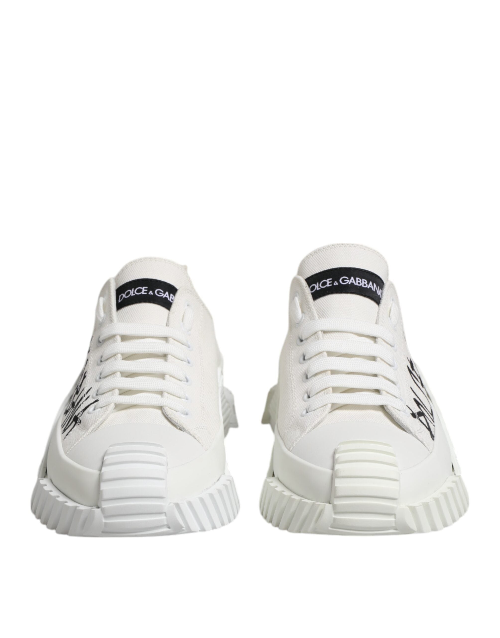 White Logo Graffiti Low Top Sneakers Shoes - ventzia