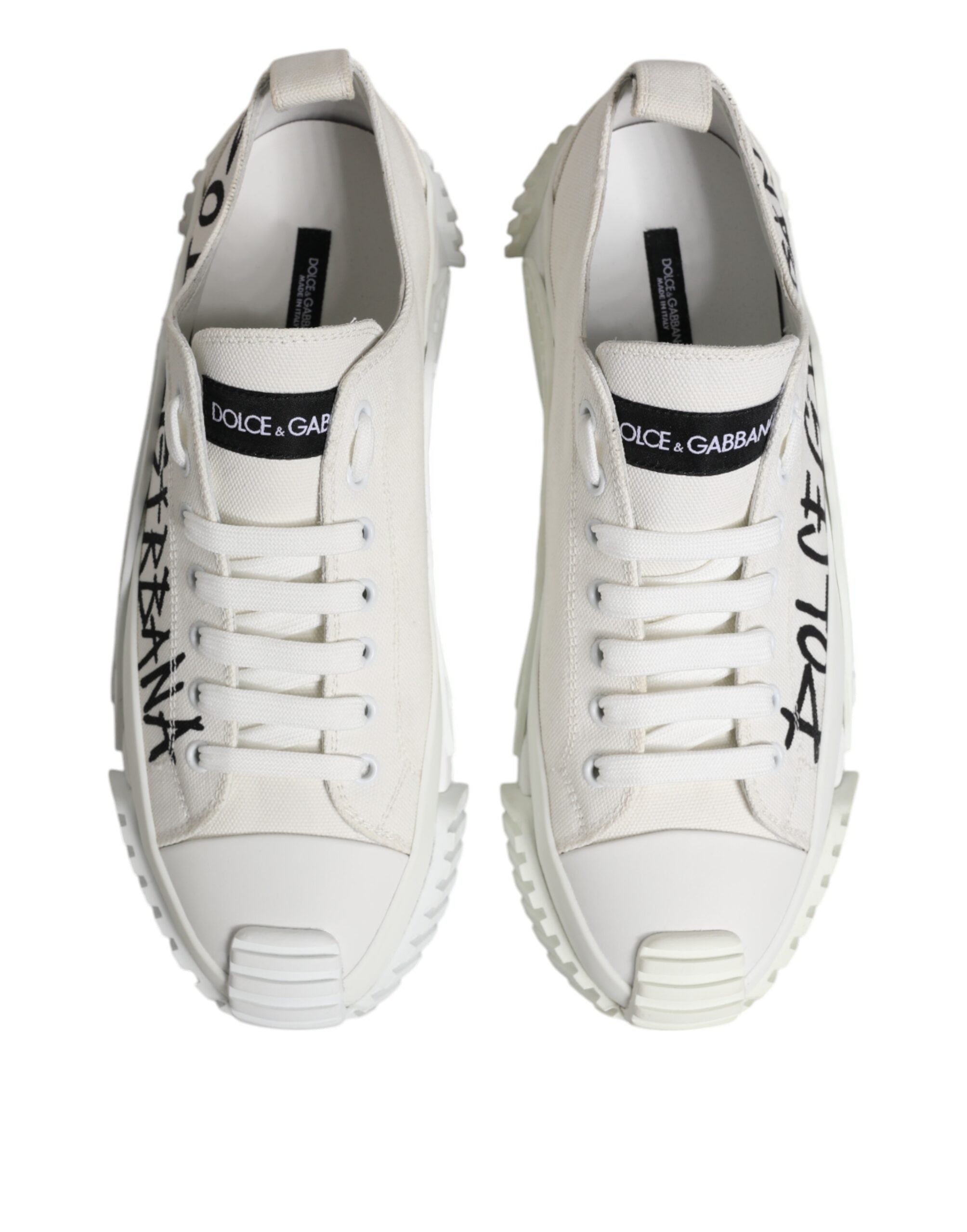White Logo Graffiti Low Top Sneakers Shoes - ventzia
