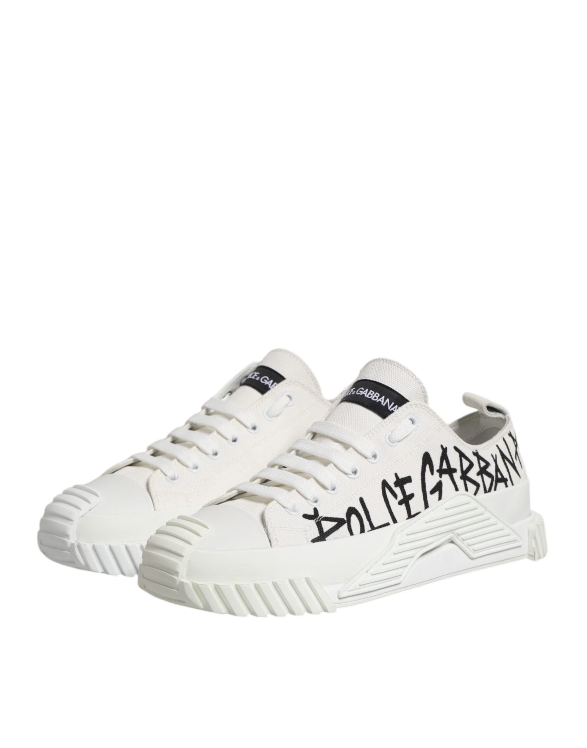White Logo Graffiti Low Top Sneakers Shoes - ventzia