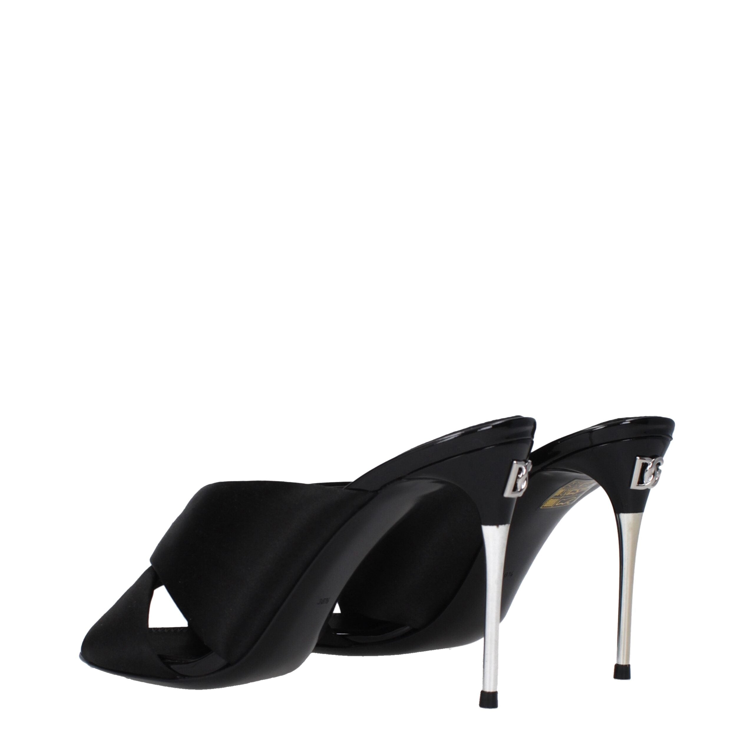 Black Satin Stiletto Heel Sandals - ventzia