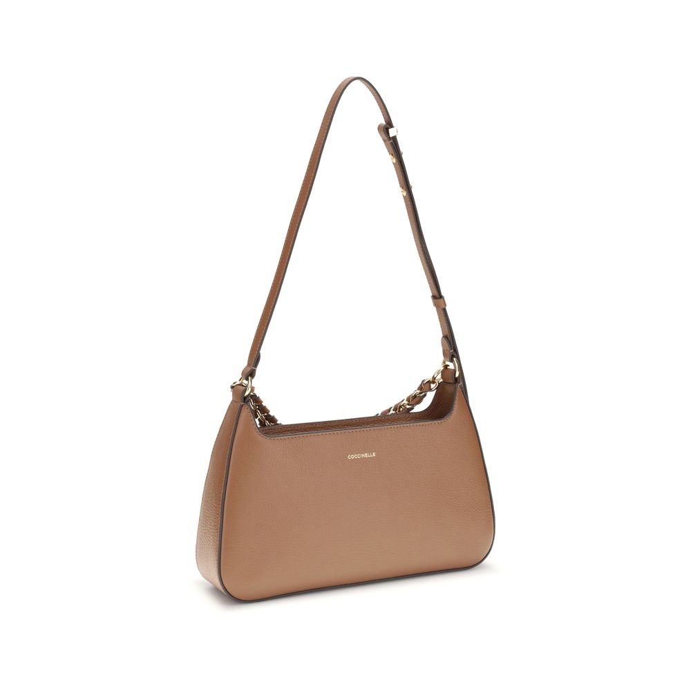 Beige Calf Leather Bos Taurus Shoulder Bag - ventzia