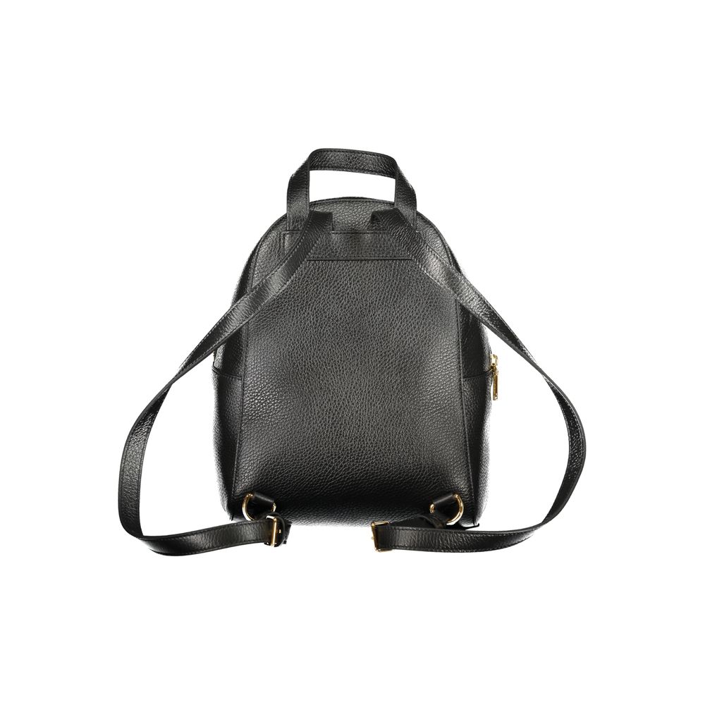 Black Leather Women Backpack - ventzia