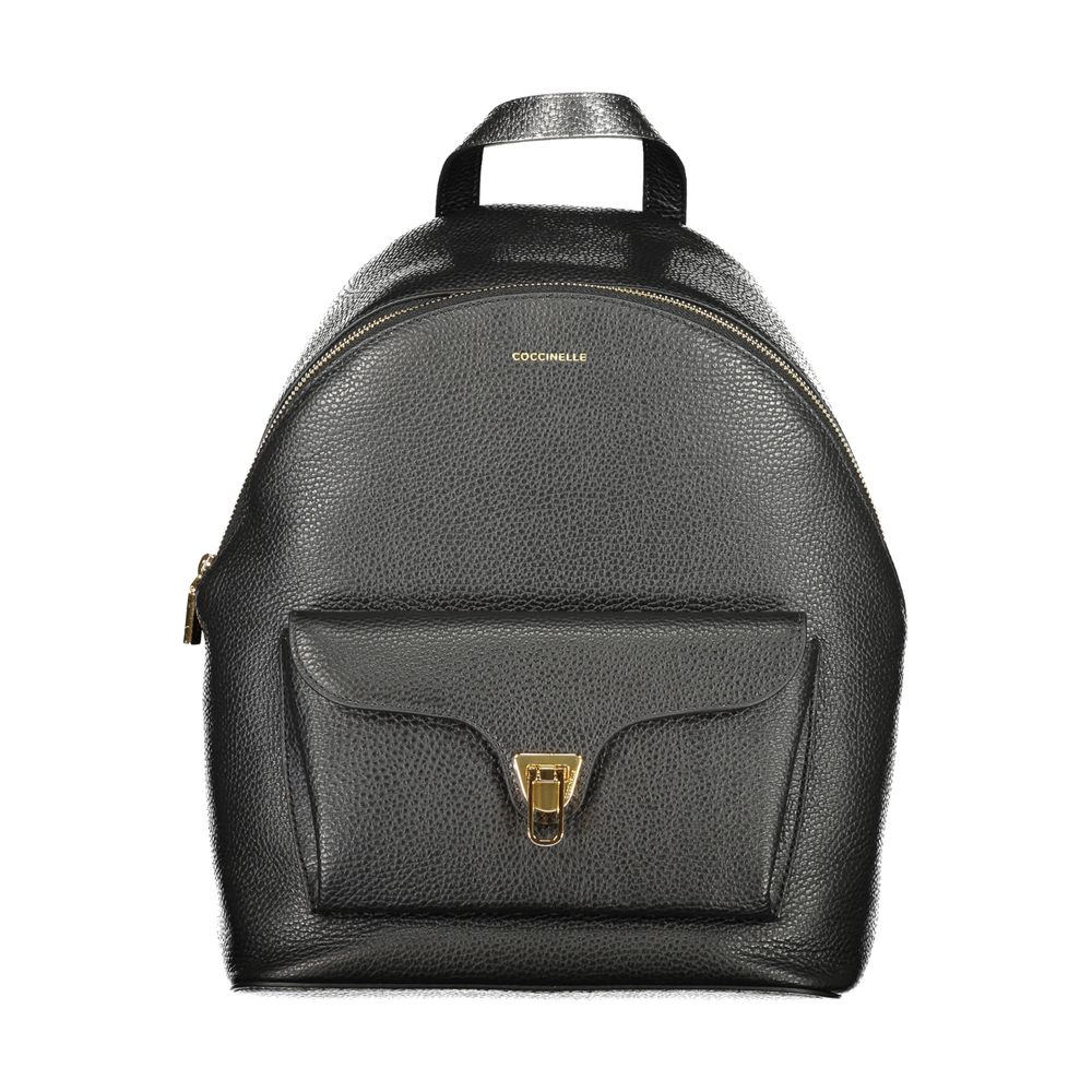 Black Leather Women Backpack - ventzia