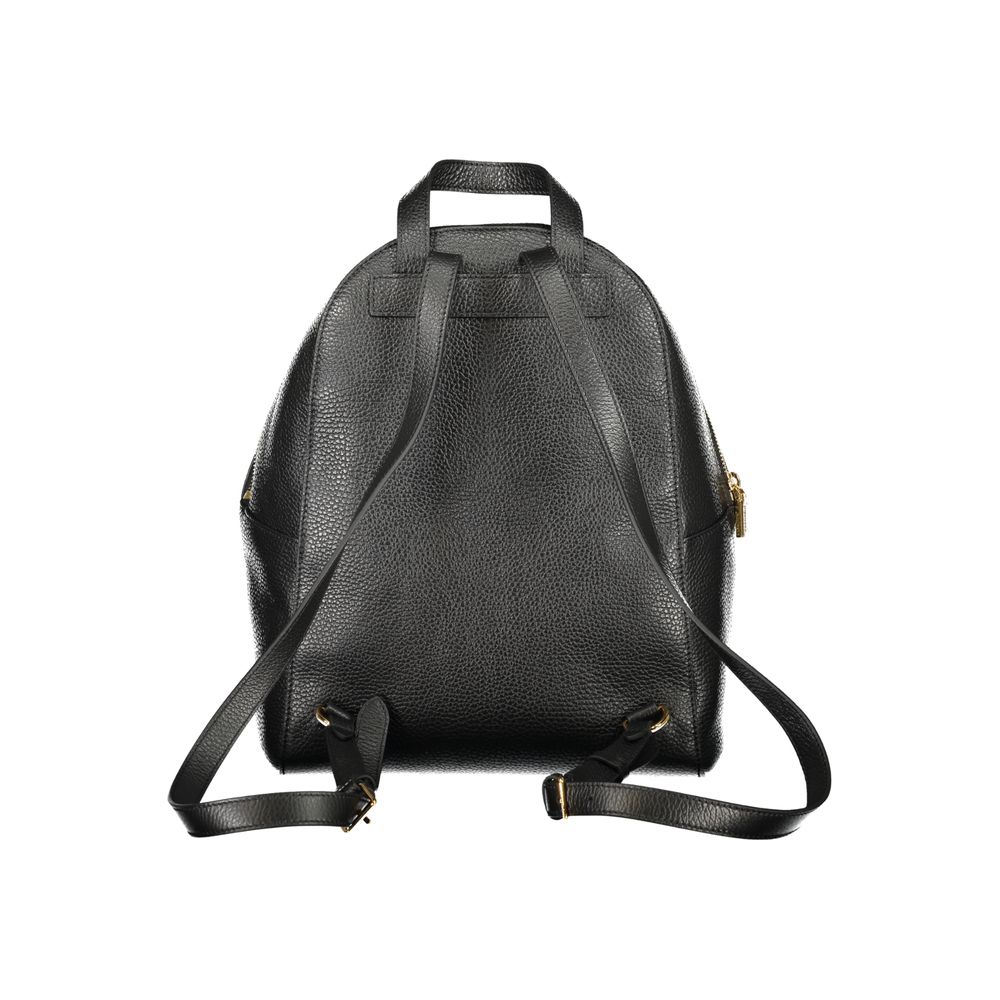 Black Leather Women Backpack - ventzia