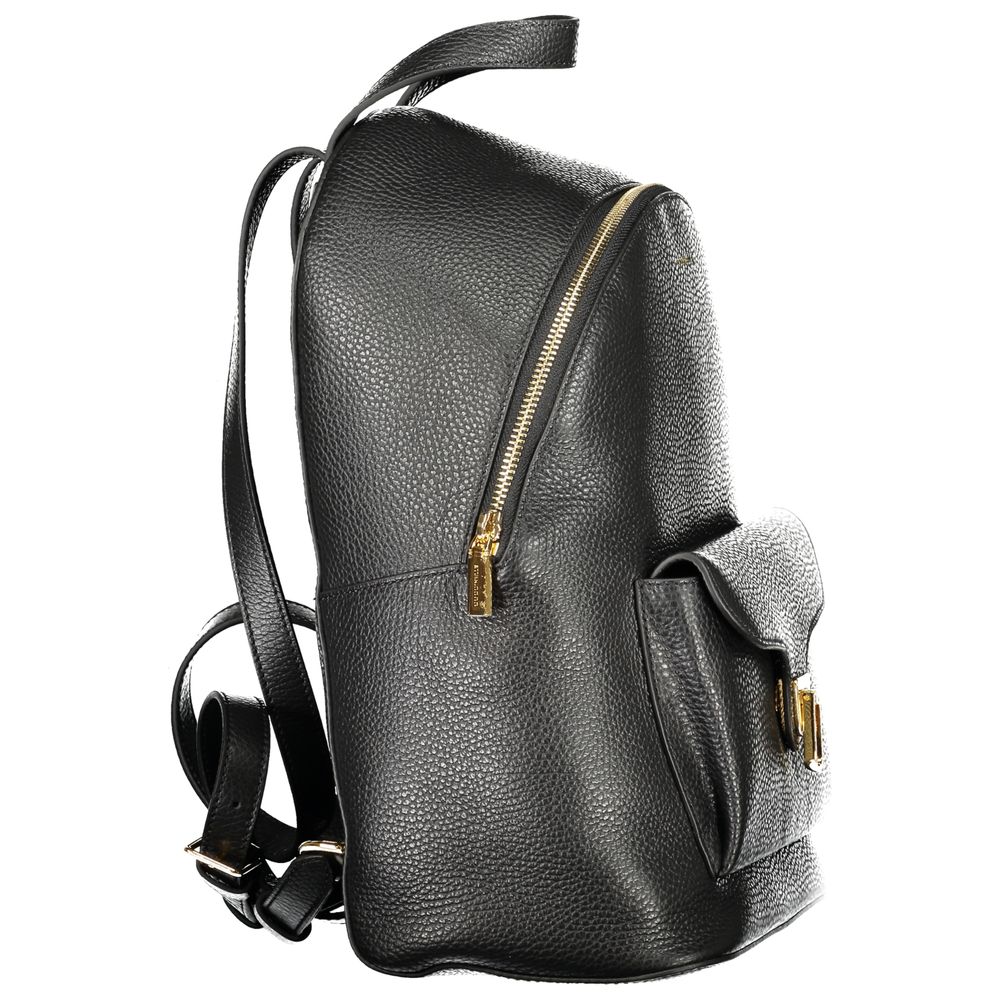 Black Leather Women Backpack - ventzia