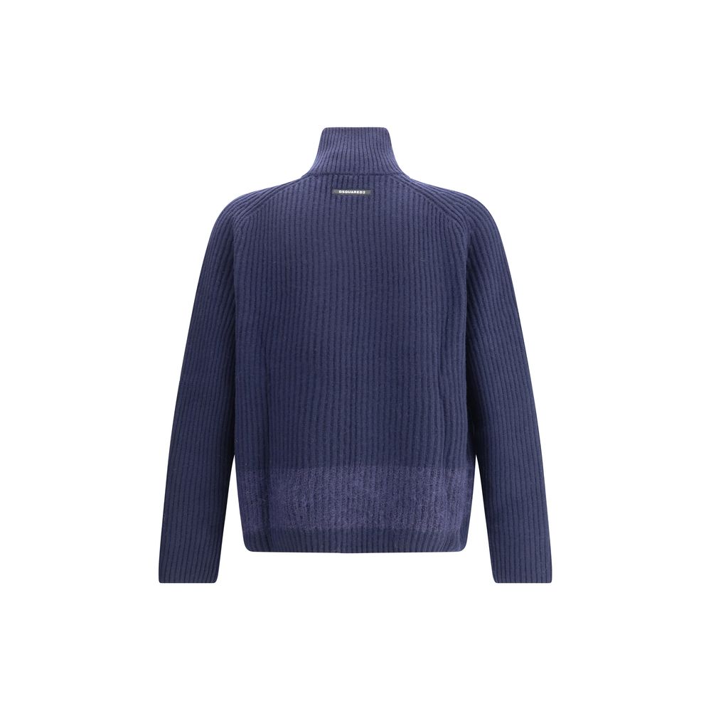 Blue Wool Cardigan - ventzia
