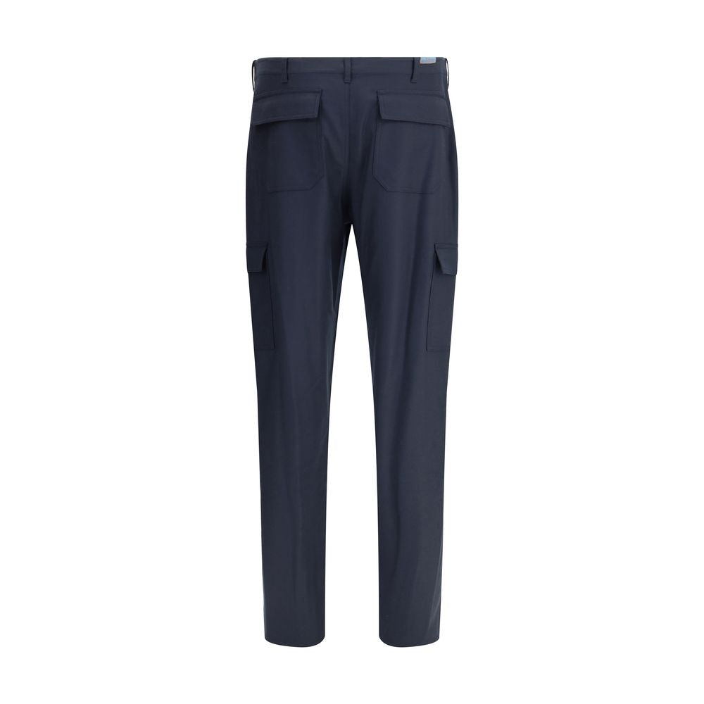 Blue Wool Cargo Pants - ventzia