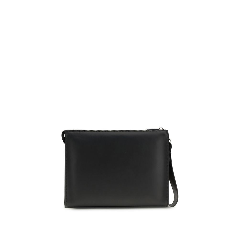 Black Leather Clutch Bag - ventzia