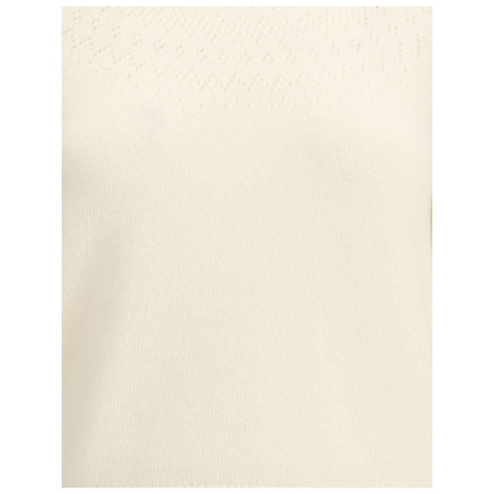 White Fleece Wool Sweatshirt - ventzia