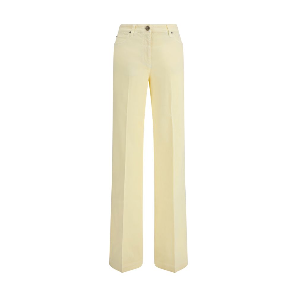 Yellow Cotton Straight-Leg Jeans