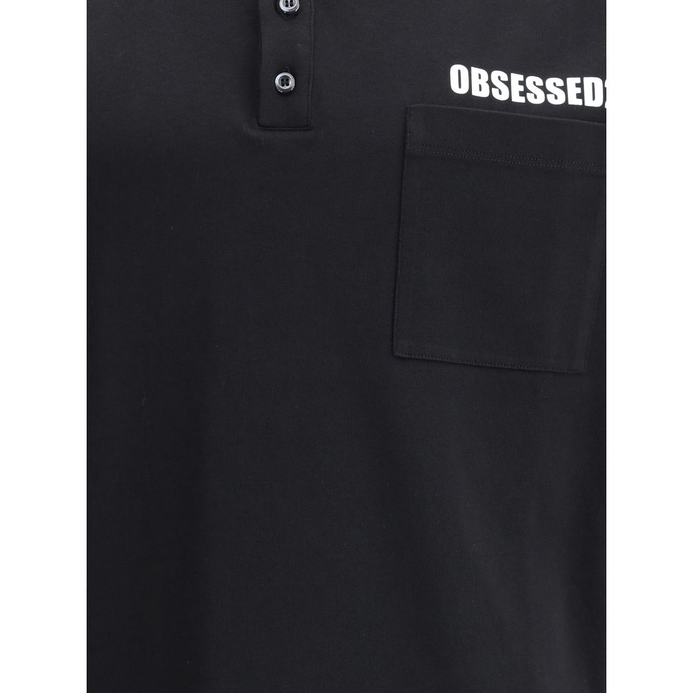 Black Cotton Polo Shirt - ventzia