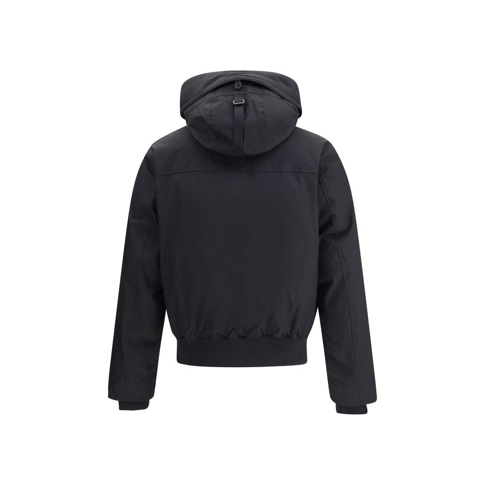 Black Polyester Bomber - ventzia