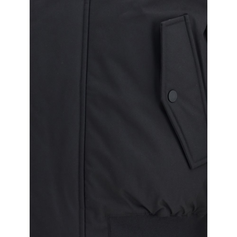 Black Polyester Bomber - ventzia