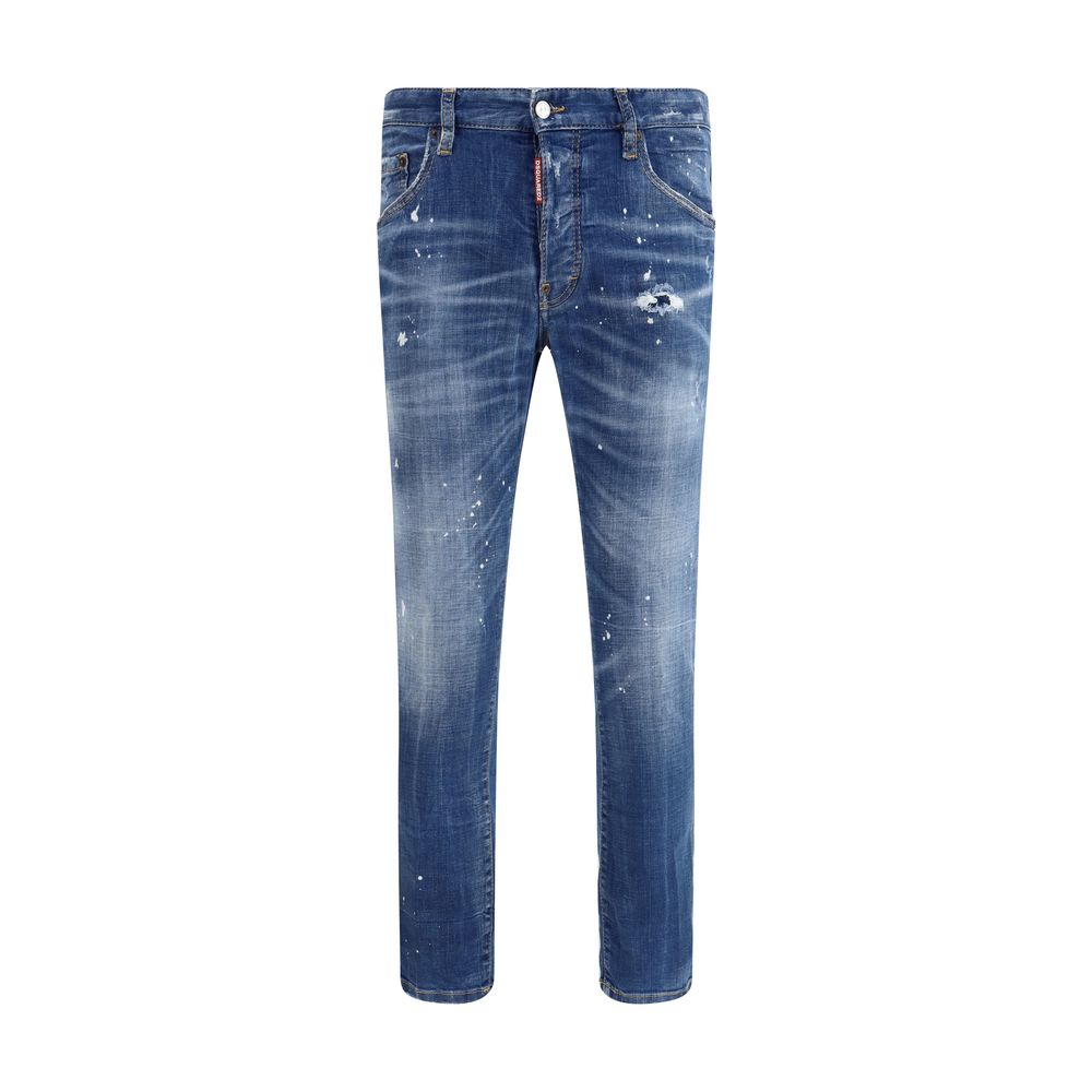 Blue Cotton Slim Fit Jeans - ventzia