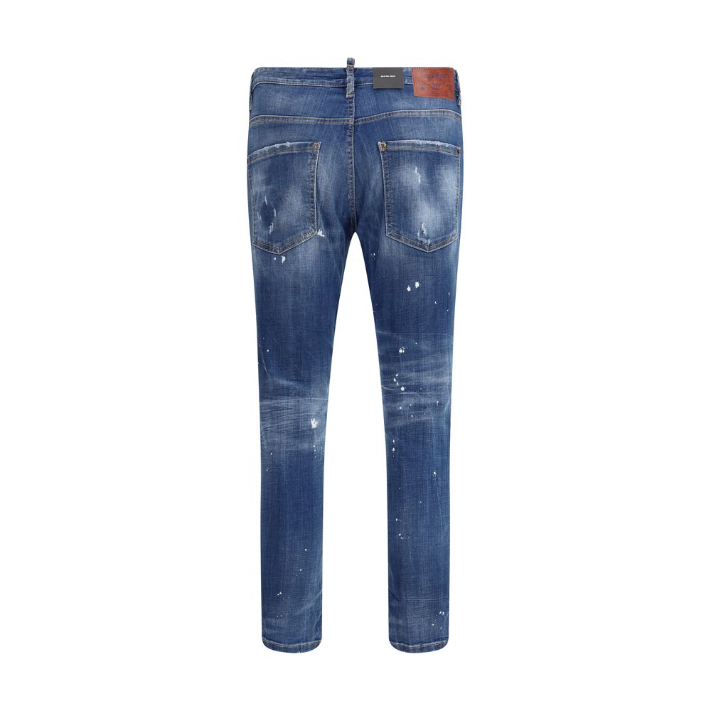 Blue Cotton Slim Fit Jeans - ventzia