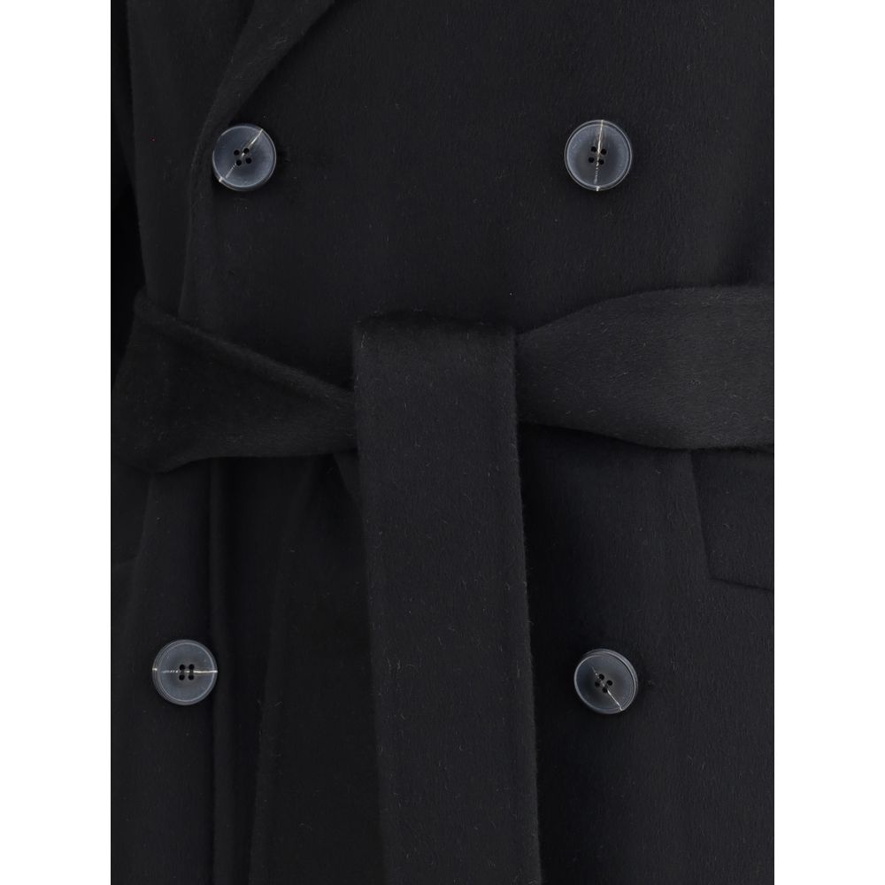 Black Wool Coat - ventzia
