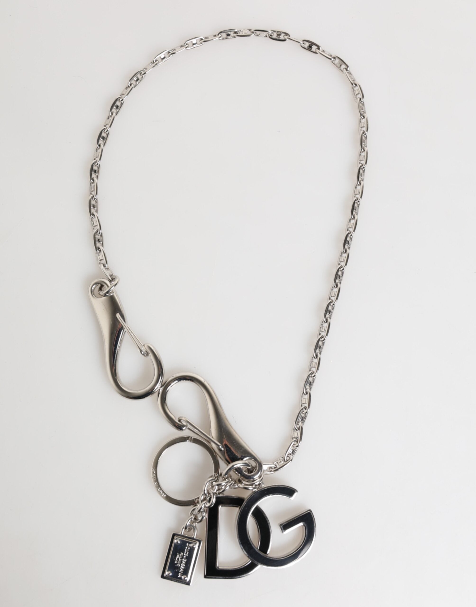 Silver DG Logo Key Holder Keychain Bag Charm Keyring - ventzia