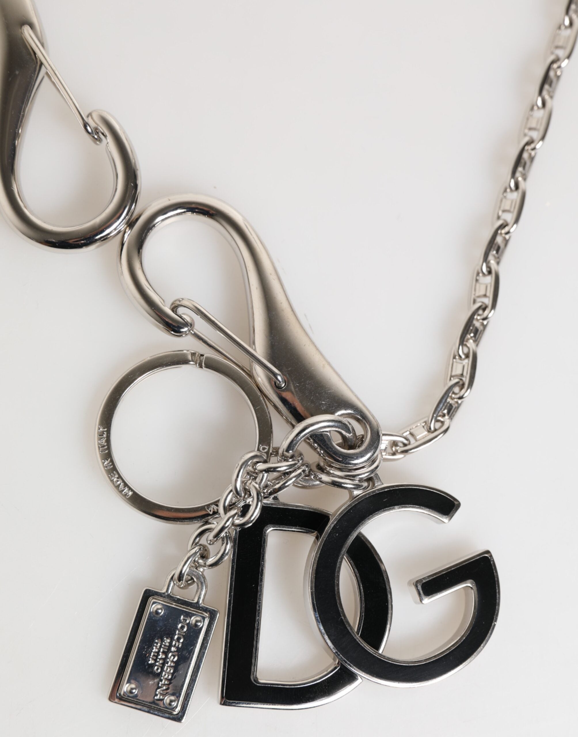 Silver DG Logo Key Holder Keychain Bag Charm Keyring - ventzia