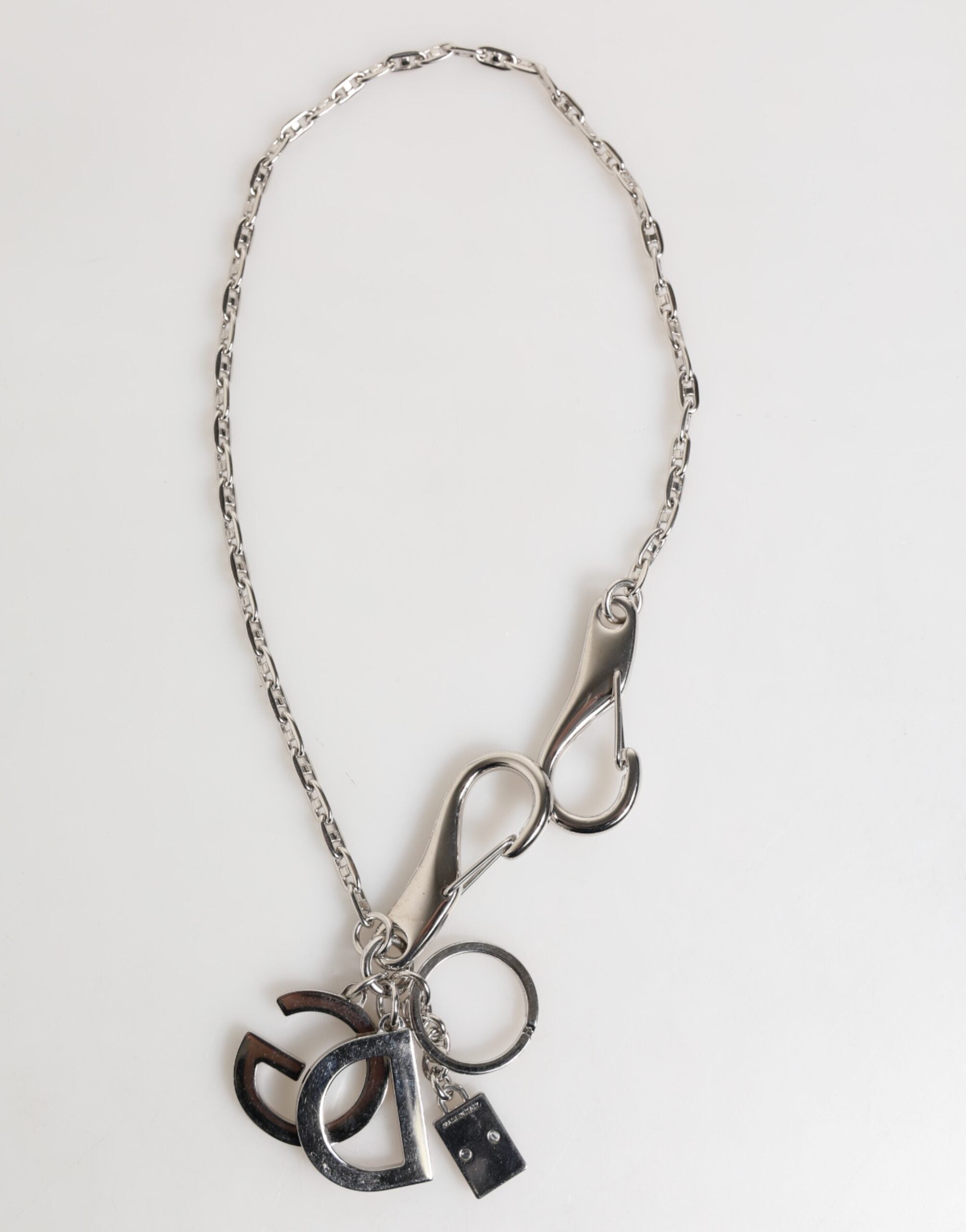 Silver DG Logo Key Holder Keychain Bag Charm Keyring - ventzia