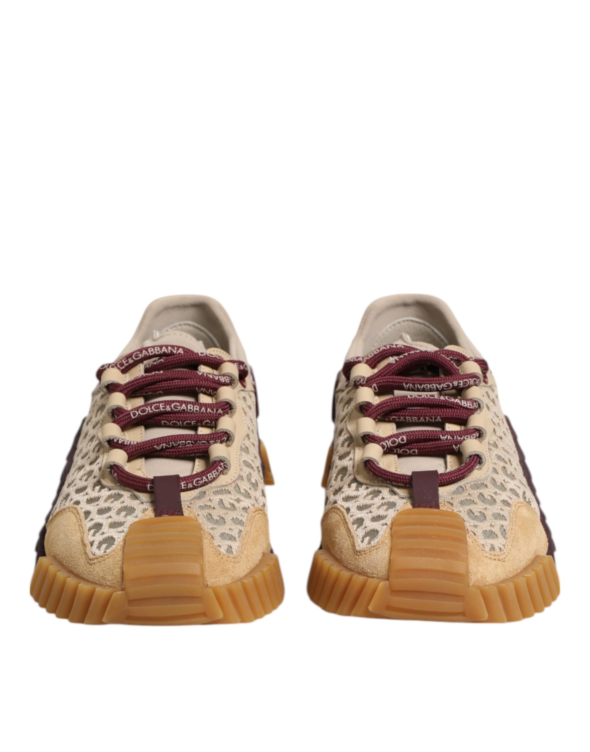Beige Neoprene DG Logo NS1 Lace Sneakers Shoes - ventzia