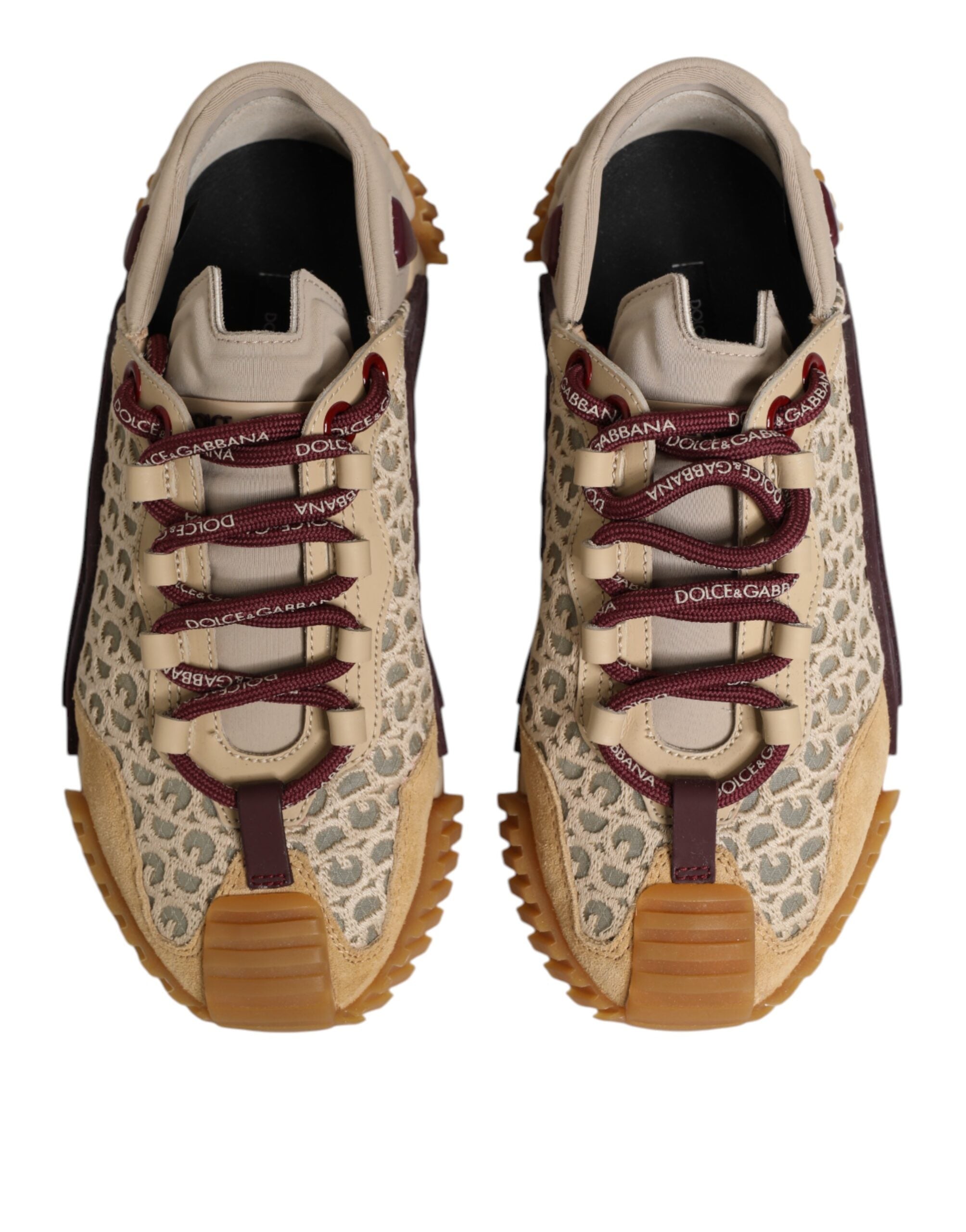 Beige Neoprene DG Logo NS1 Lace Sneakers Shoes - ventzia
