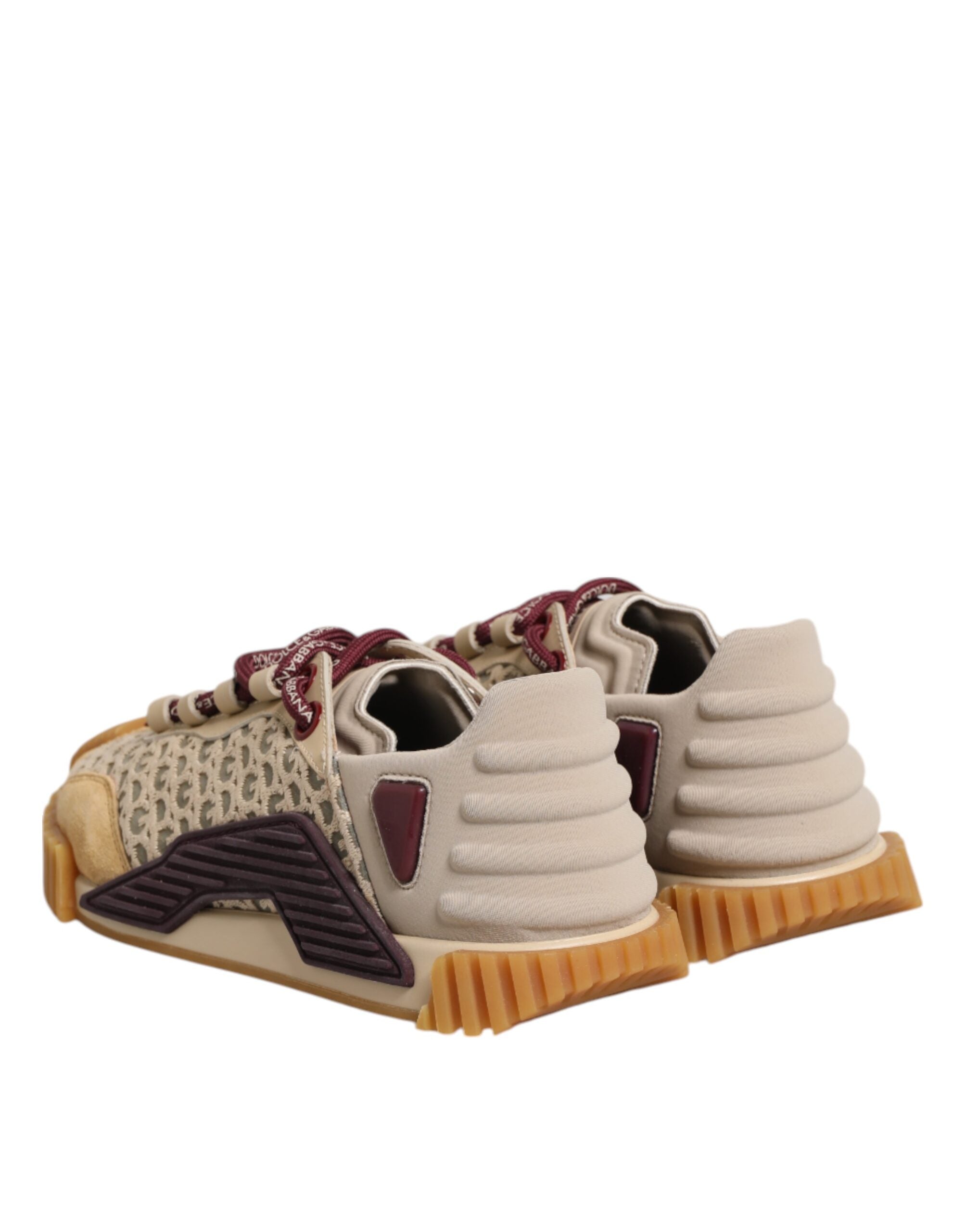 Beige Neoprene DG Logo NS1 Lace Sneakers Shoes - ventzia