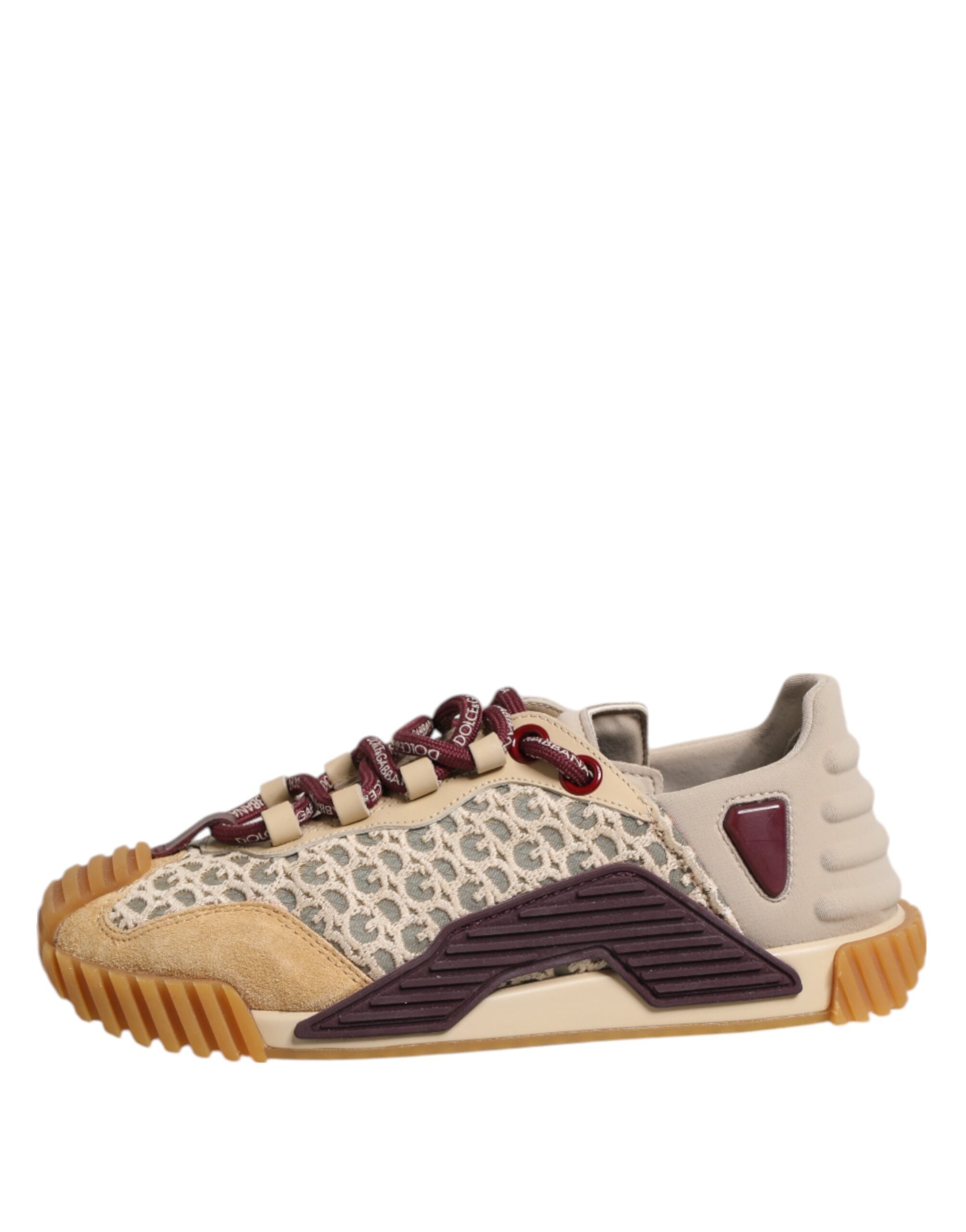 Beige Neoprene DG Logo NS1 Lace Sneakers Shoes - ventzia