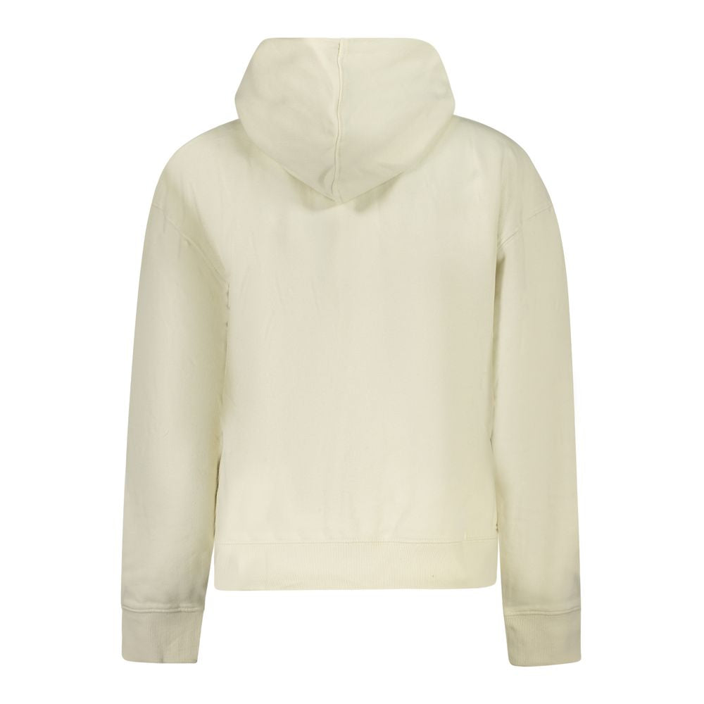 White Cotton Women Hoodie - ventzia