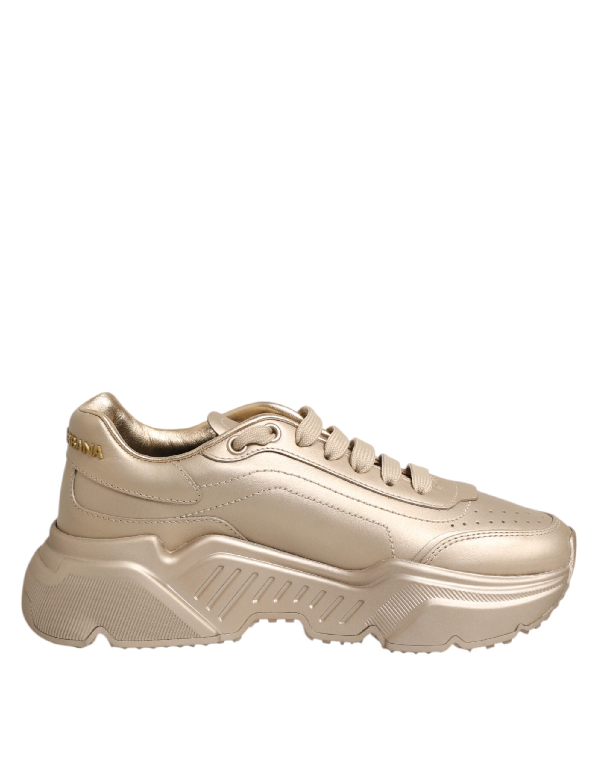 Gold Leather Daymaster Women Sneaker Shoes - ventzia