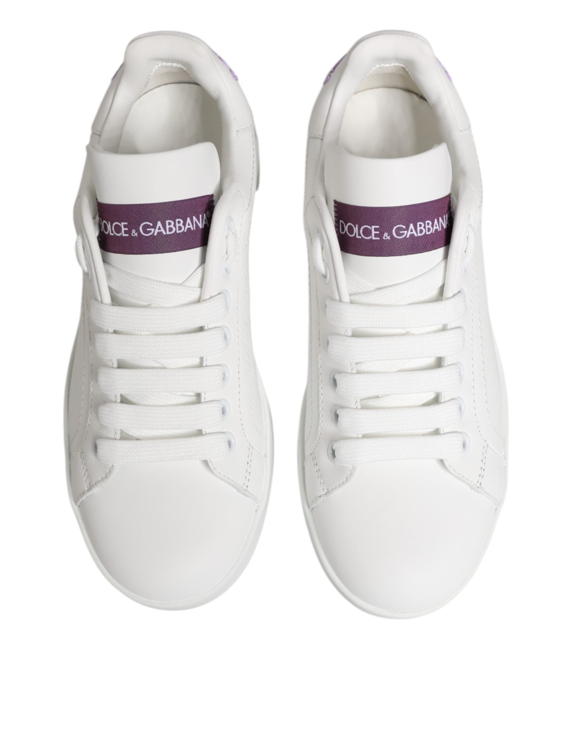 White Purple Leather Low Top Sneakers Shoes - ventzia