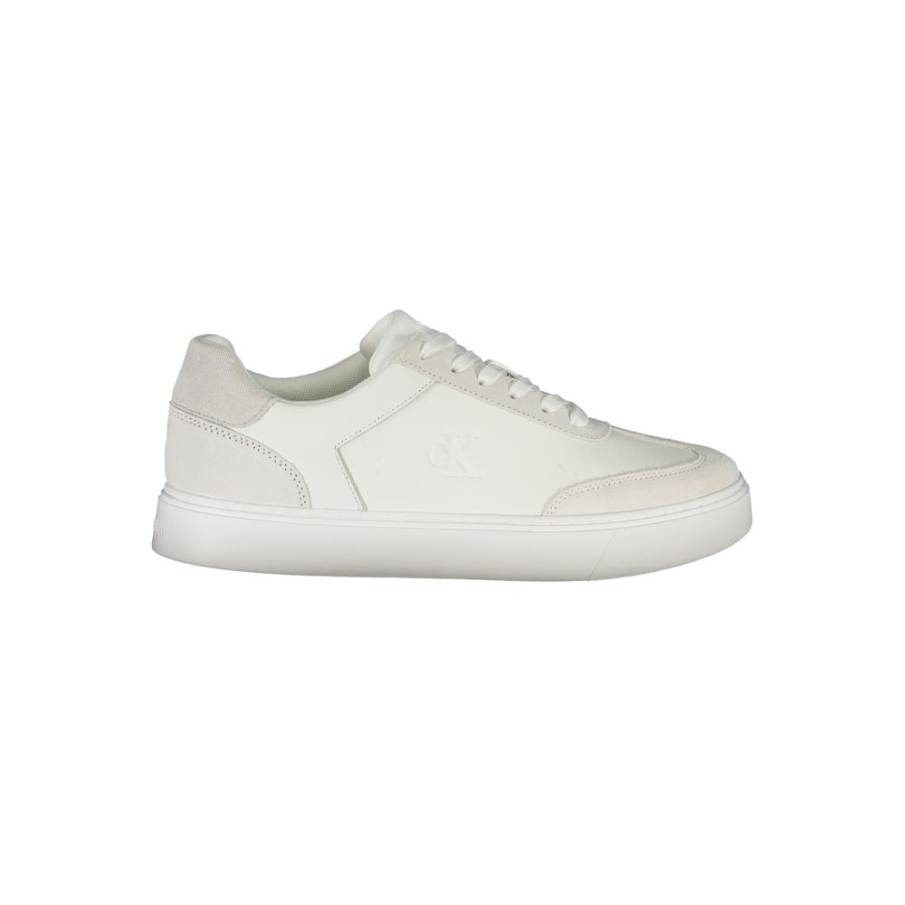 White Polyurethane Men Sneaker - ventzia