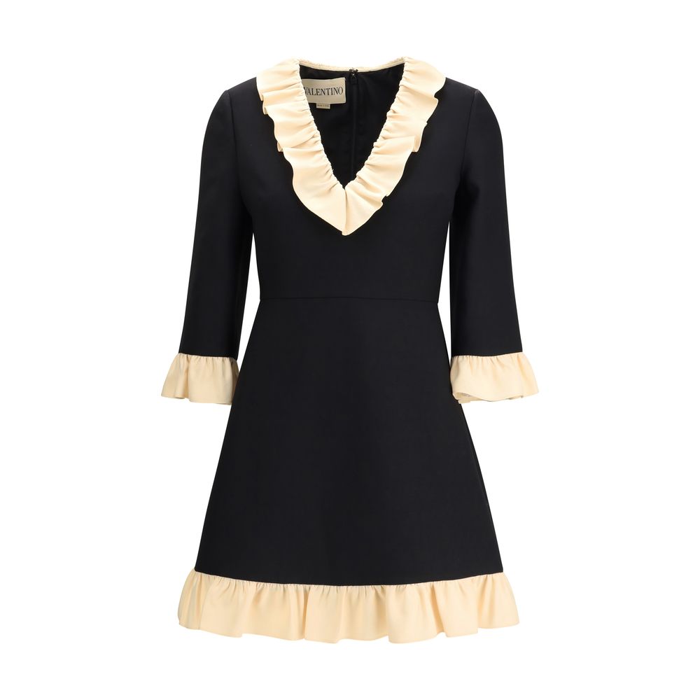 Black Fleece Wool Cocktail Dress - ventzia