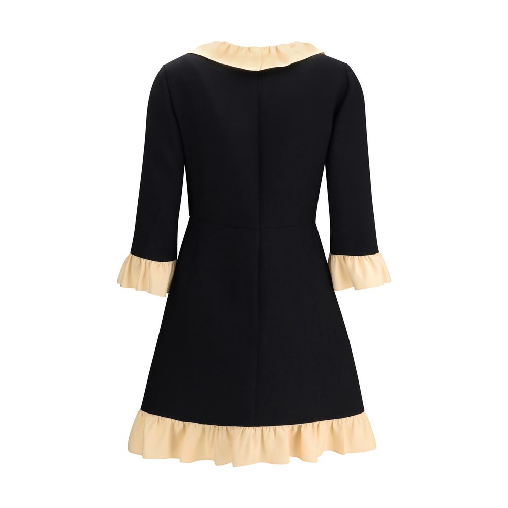 Black Fleece Wool Cocktail Dress - ventzia