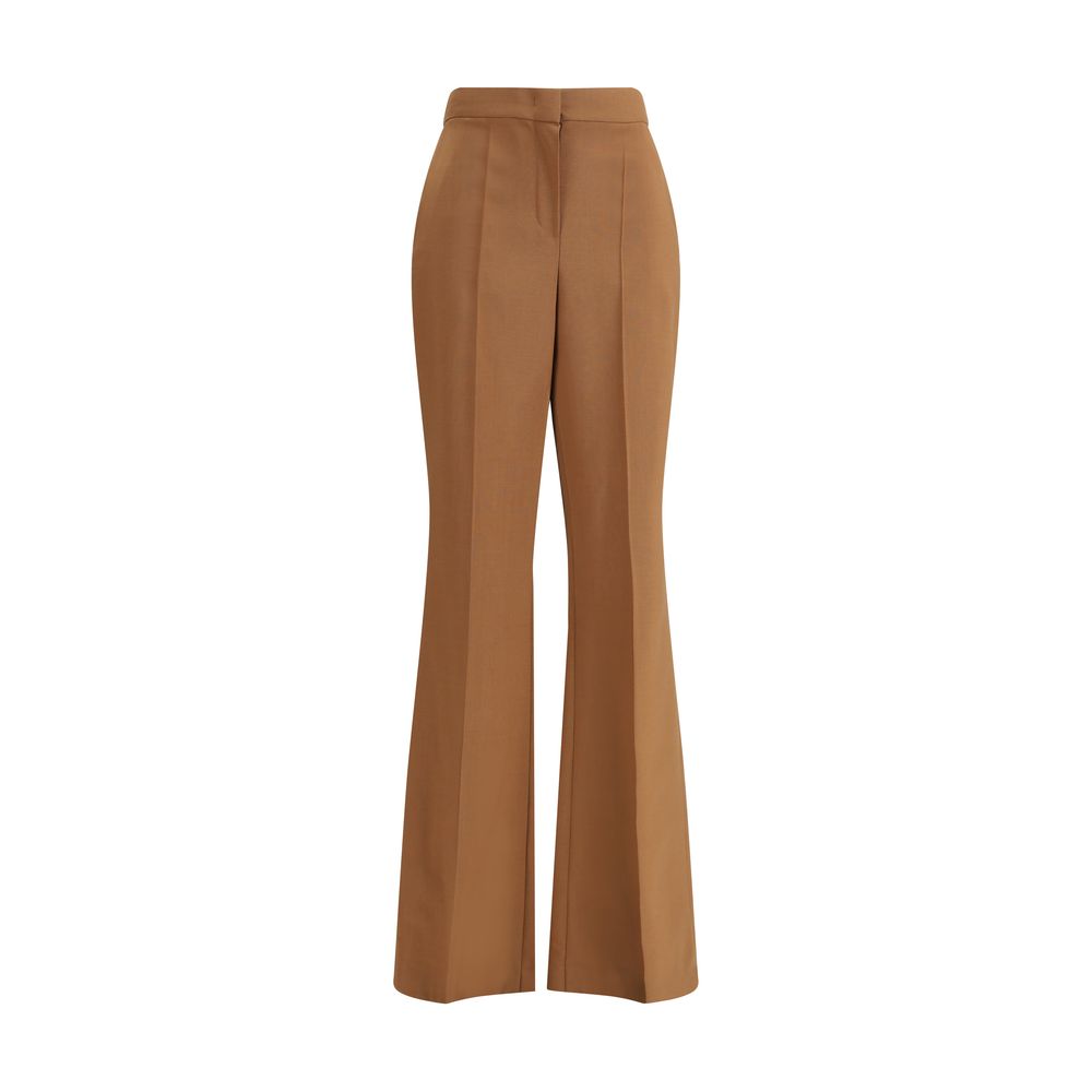 Brown Wool Flared Pants - ventzia